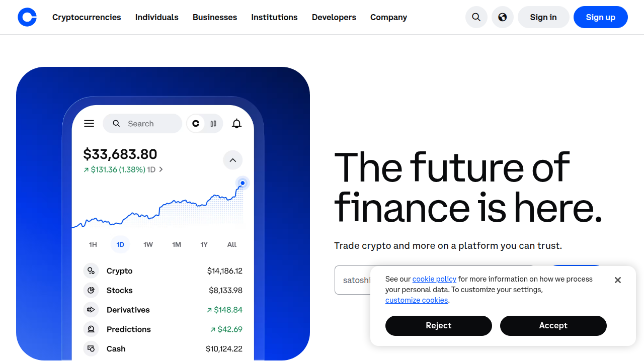 A screenshot of the Coinbase platform, showcasing a user-friendly interface for buying and selling cryptocurrencies.