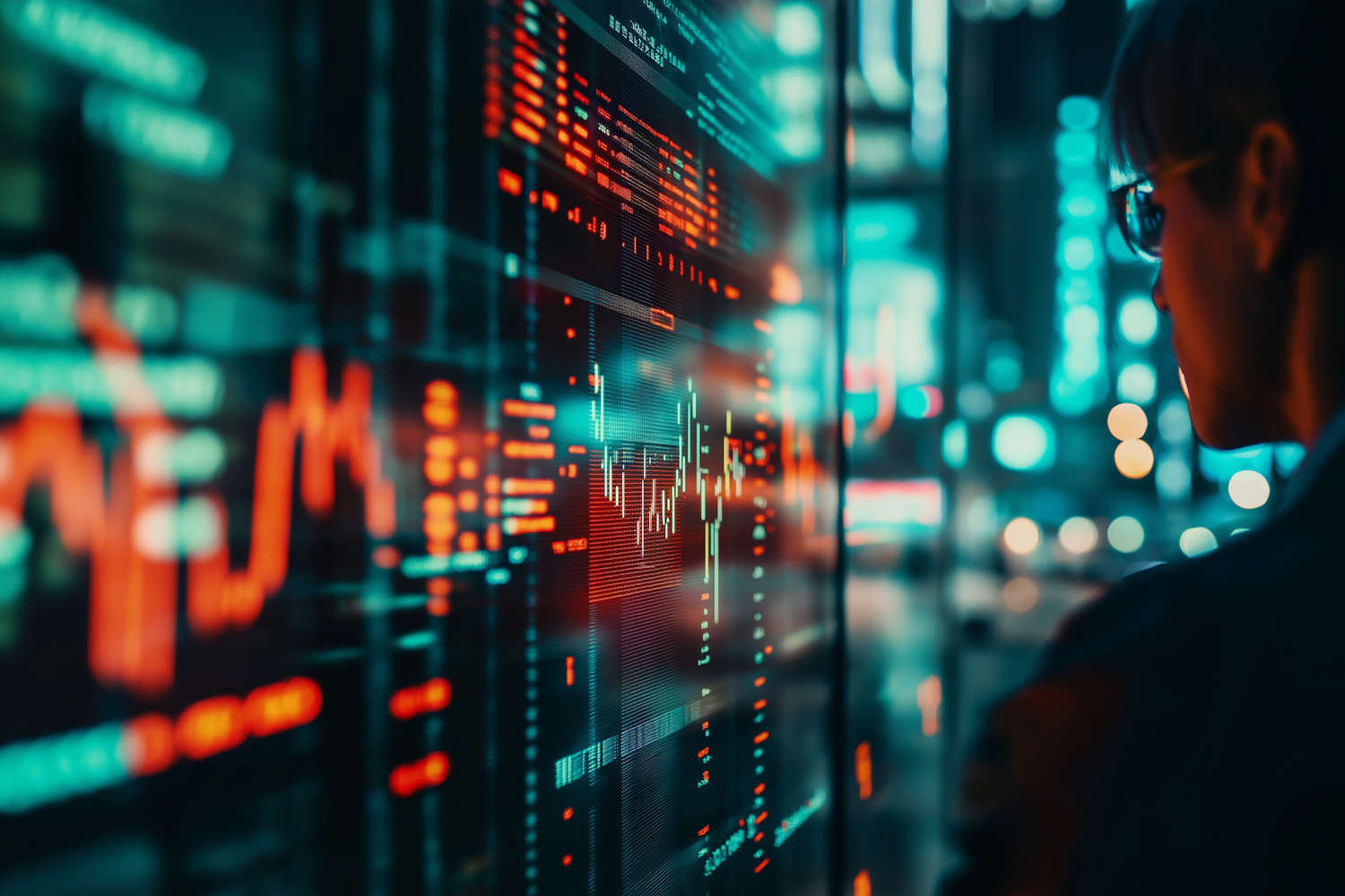 A focused trader examining the intricate details of an order book, understanding bids, asks, and market liquidity.