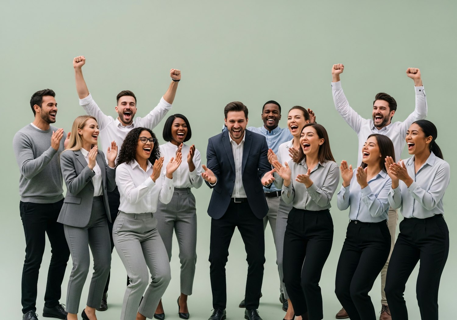 A team celebrates a successful product launch, marking the transition from development to market entry for a new crypto exchange.